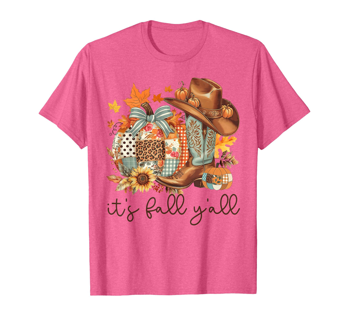 It's Fall Y'all Cowboy Boots Pumpkin Howdy Thanksgiving T-Shirt