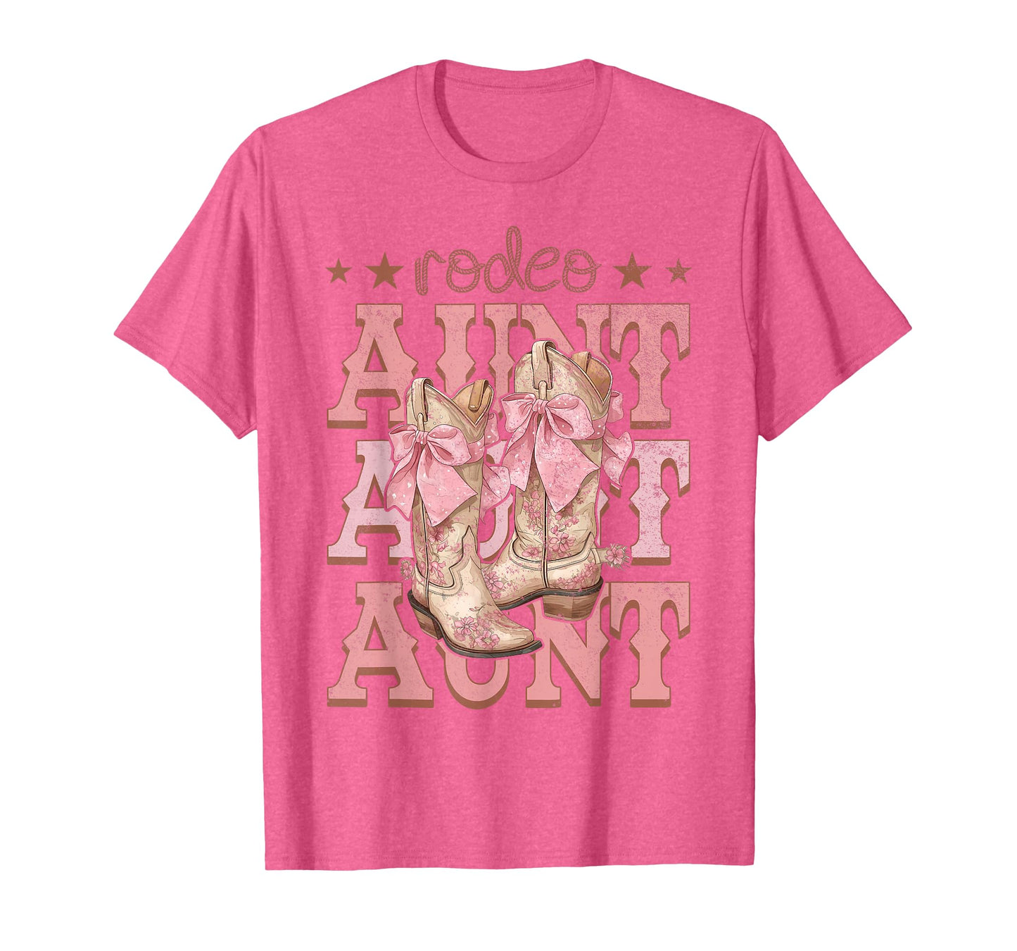 Rodeo Aunt Pink Boots Coquette Cow-Girl Birthday Party T-Shirt