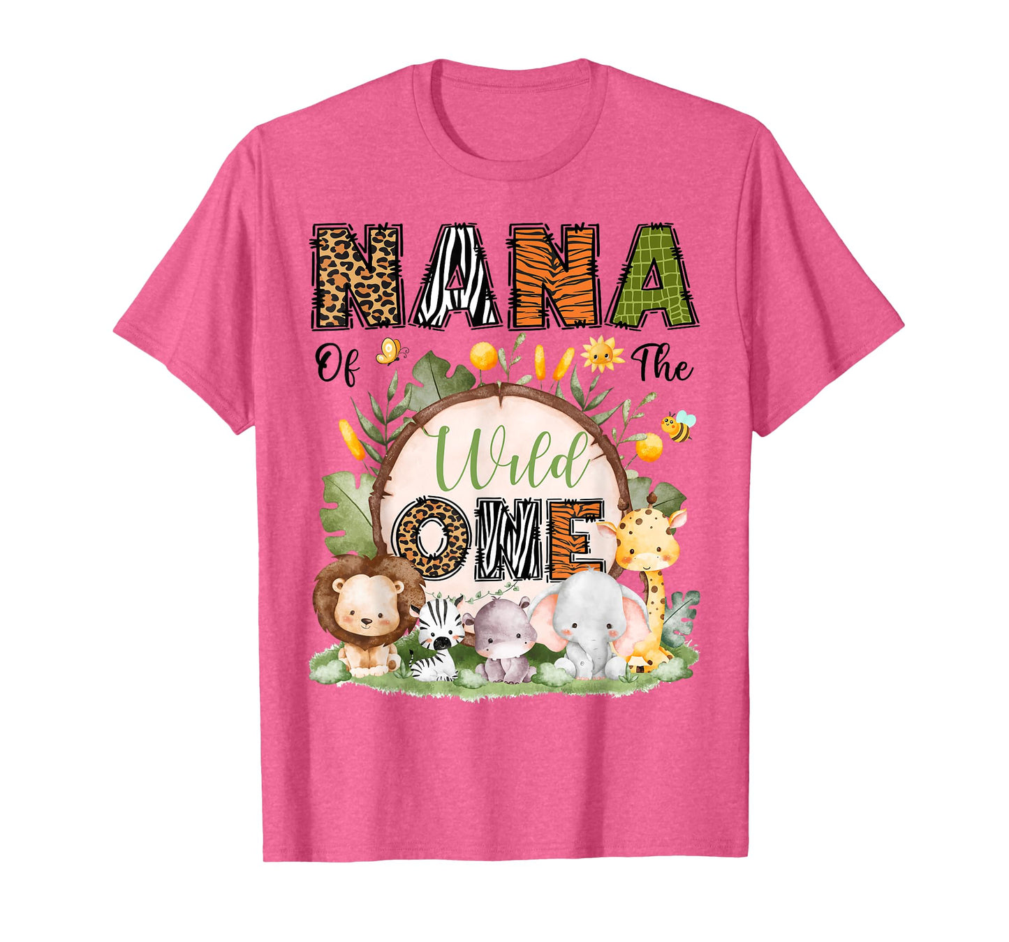 Nana Of The Wild One 1St Birthday Boy Safari Jungle T-Shirt