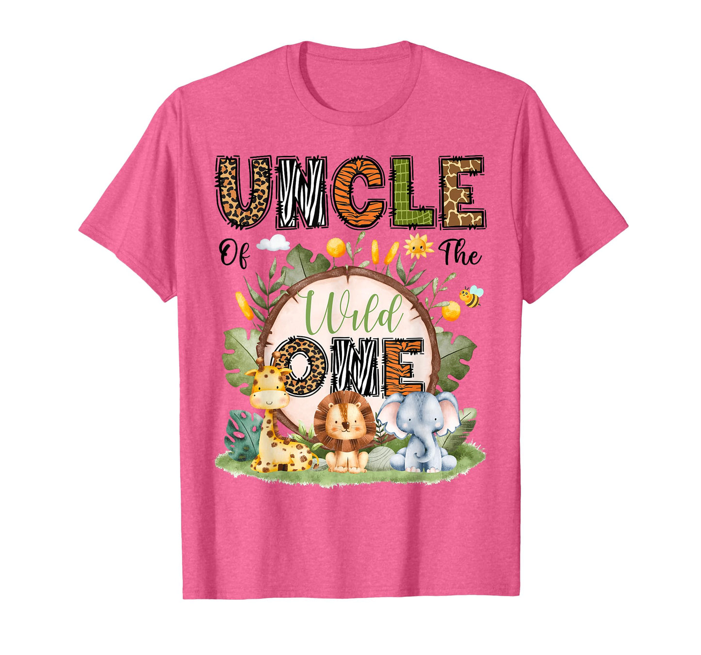 Uncle Of The Wild One 1St Birthday Boy Safari Jungle T-Shirt