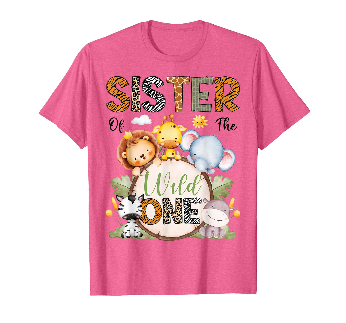 Sister Of The Wild One 1St Birthday Boy Safari Animals T-Shirt