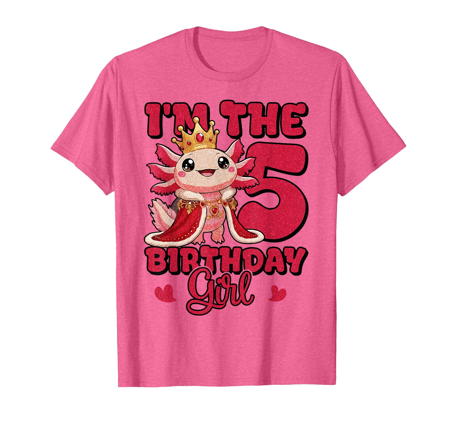 I'm The Birthday Girl 5th Axolotl Family Party Decoration T-Shirt
