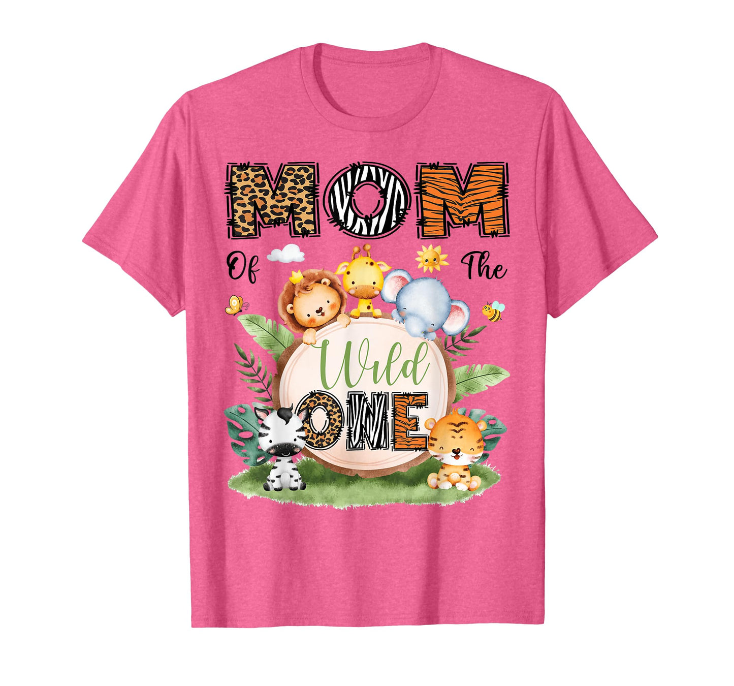 Mom Of The Wild One 1St Bday Boy Safari Woodland T-Shirt