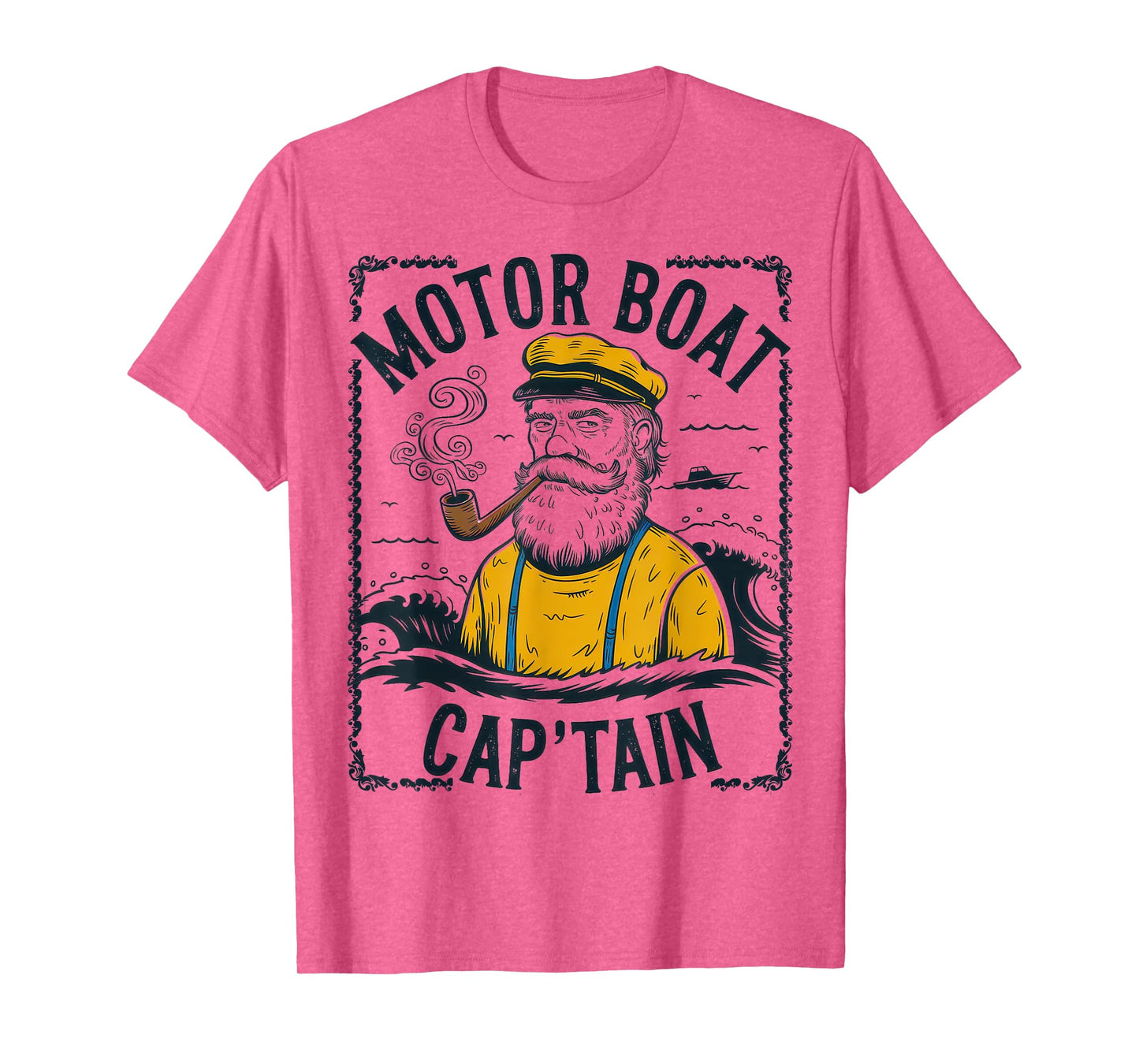 Motor Boat Captain Tshirt Men Women Chummy Pontoon Boating T-Shirt