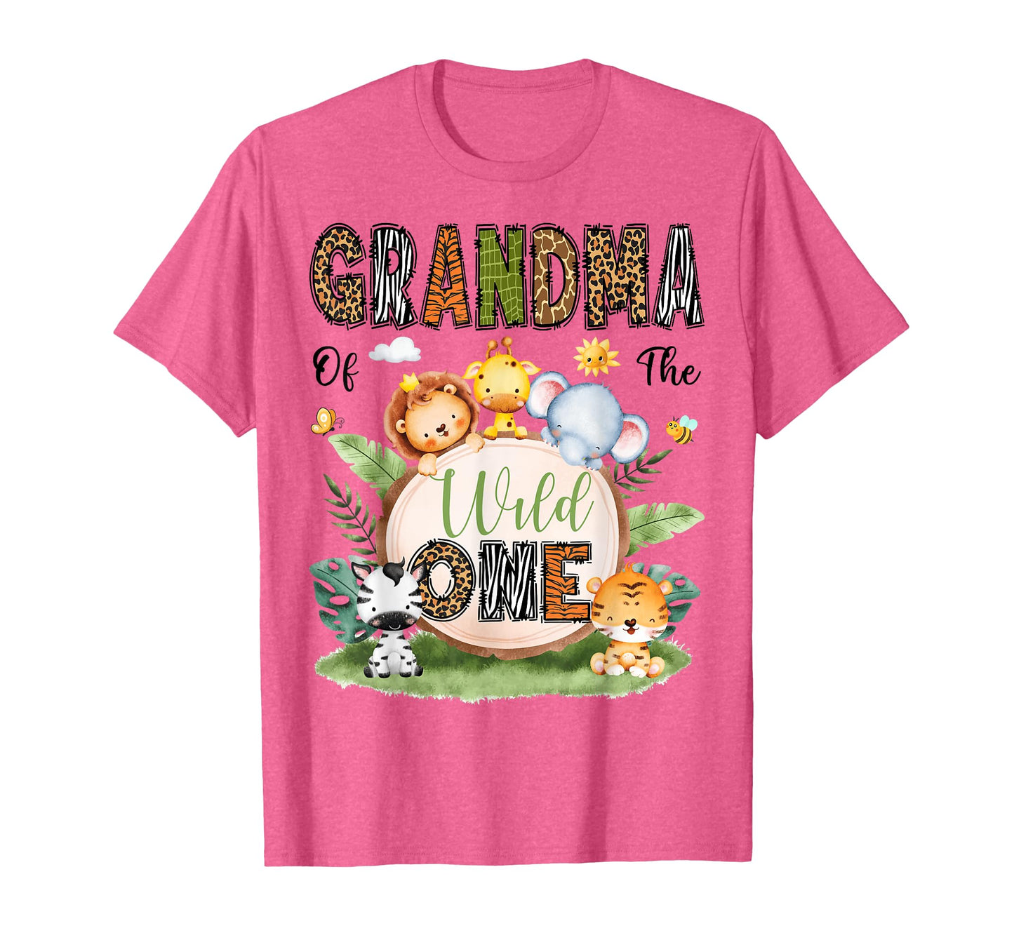 Grandma Of The Wild One 1St Bday Boy Safari Woodland T-Shirt