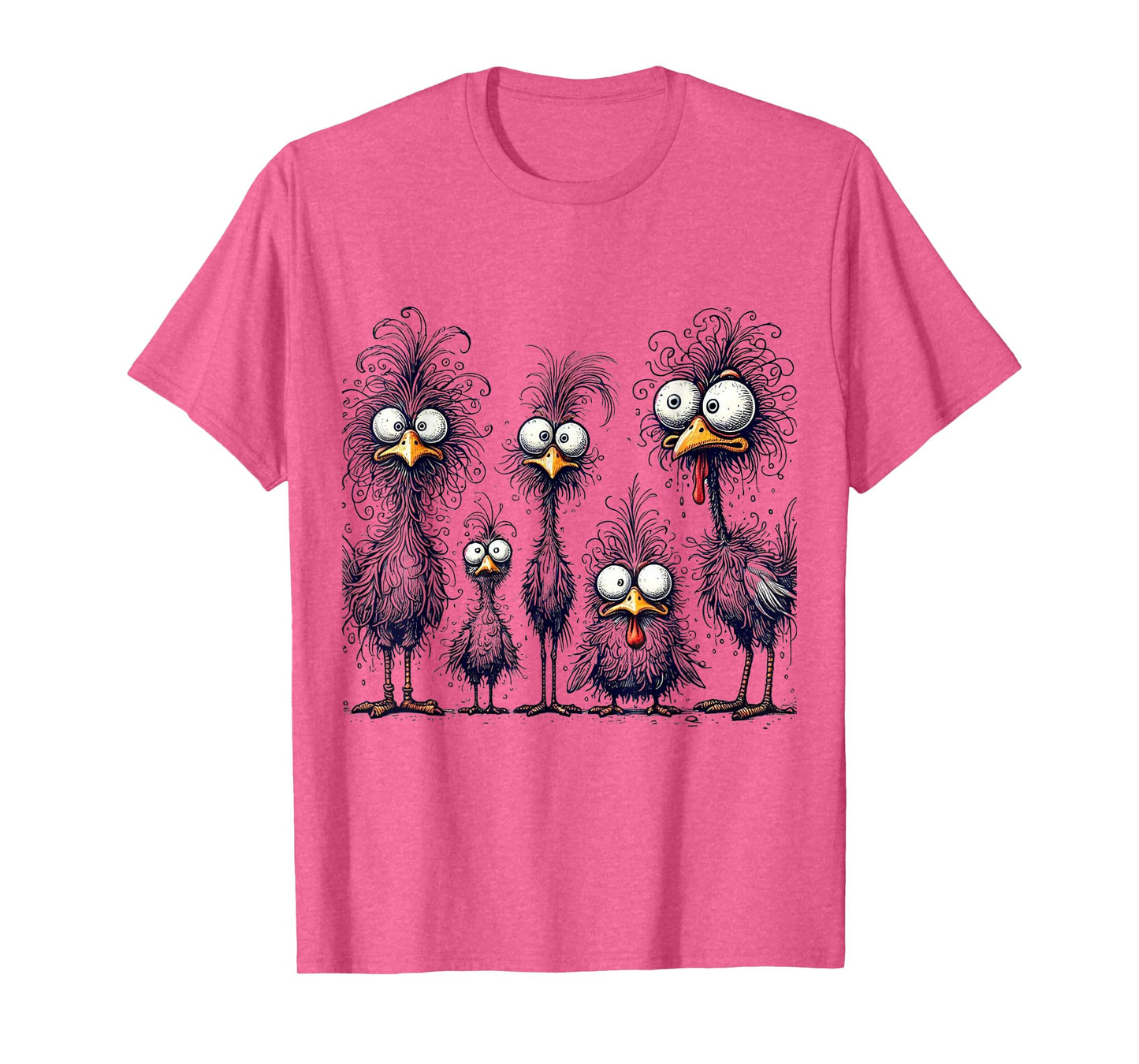 Eagerlys Colorful Funny Chicken Art, Crazy Chicken Family T-Shirt