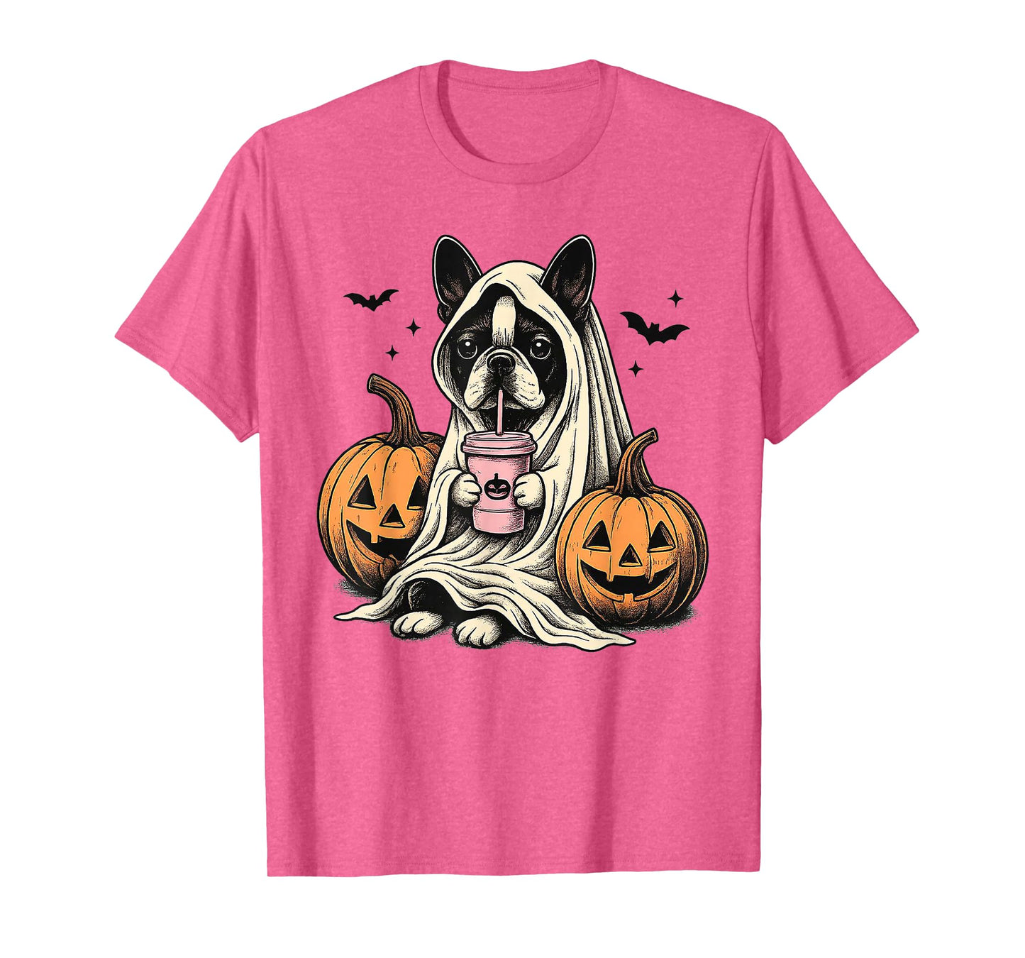 Halloween Boston Terrier Ghost T-Shirt