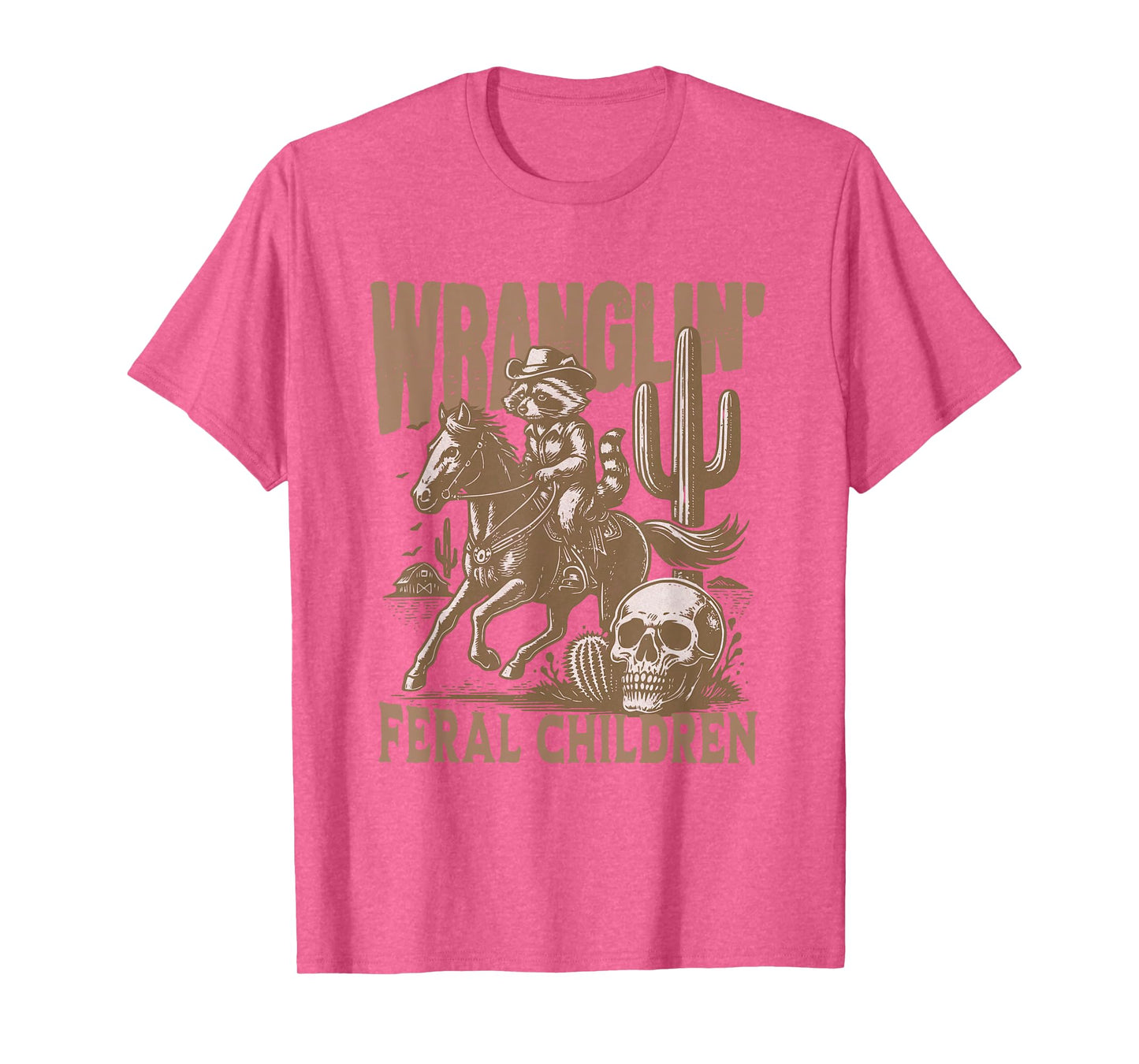 Retro Cowboy Wranglin' Feral Children Racoon 90s Western T-Shirt