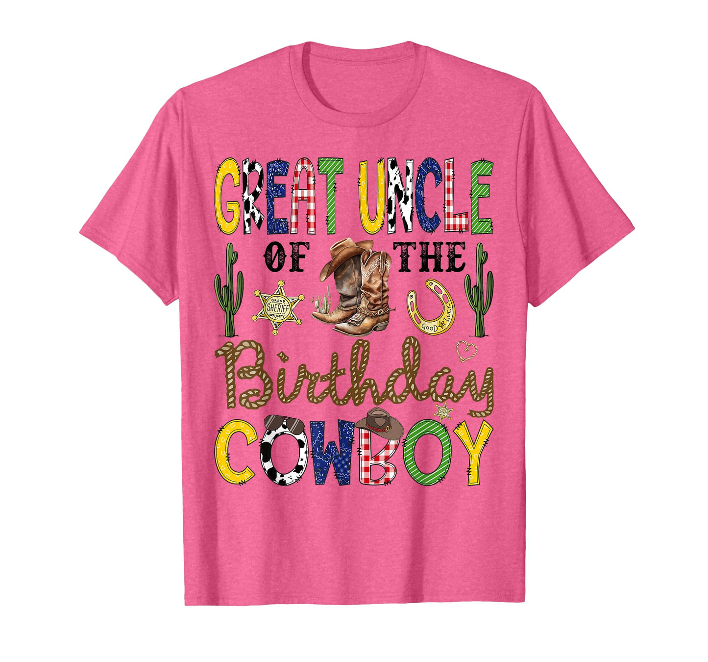 Great Uncle Of The Birthday Cowboy Western Rodeo Great Uncle T-Shirt