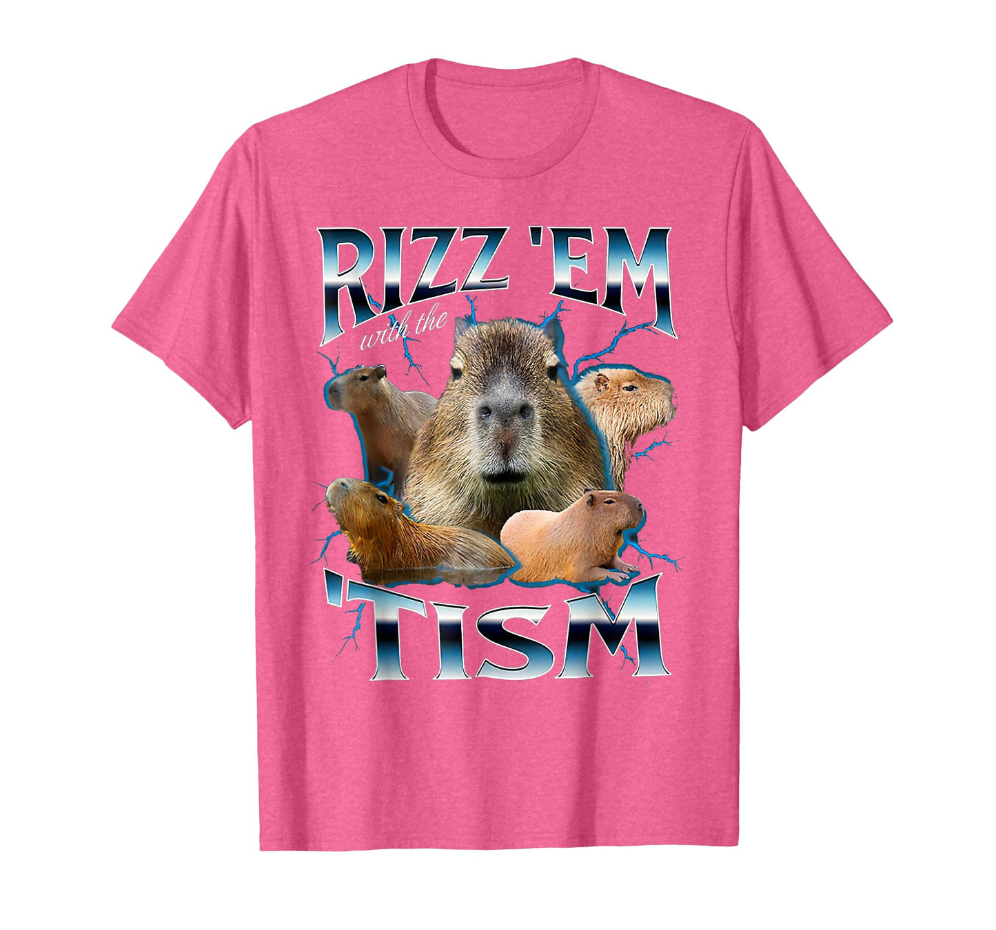 Rizz Em With The Tism Capybara Funny Oddly Dank Meme T-Shirt