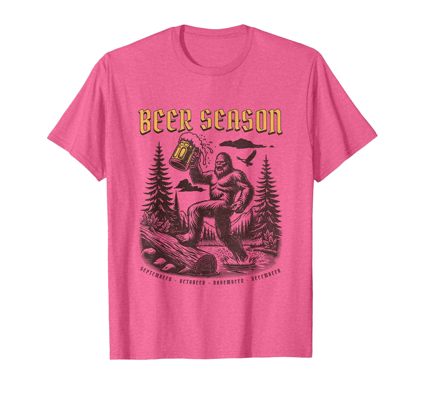 Funny Beer, Funny Big Foot Sasquatch Drinking, Beer Season T-Shirt