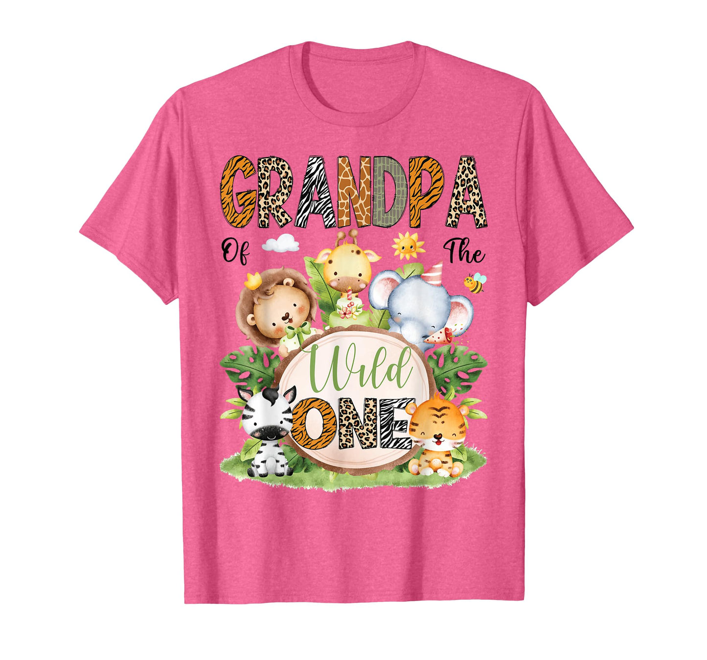 Grandpa Of The Wild One Safari Jungle 1St Birthday Kids T-Shirt