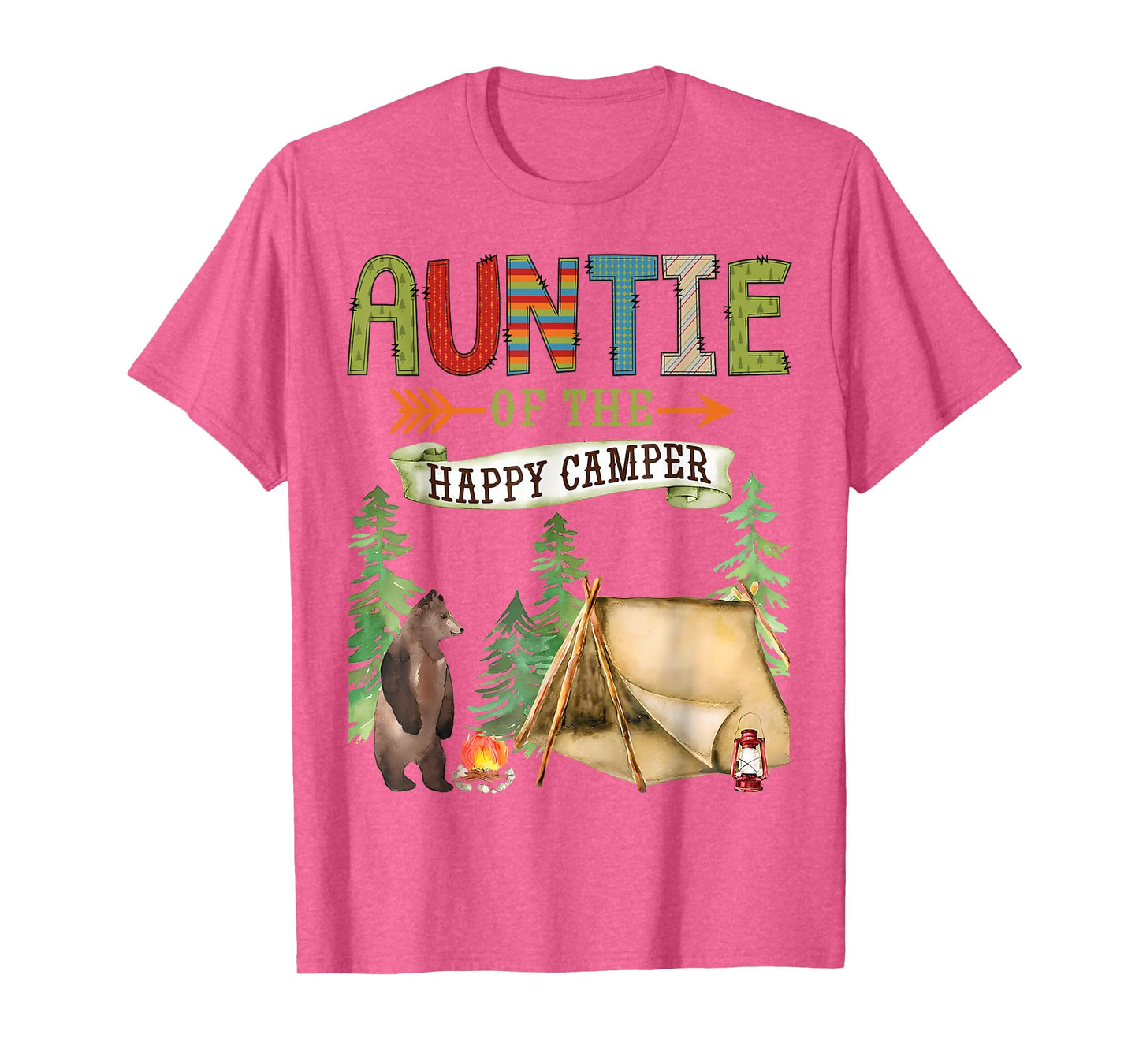 Auntie of The Happy Camper First Birthday Camping T-Shirt