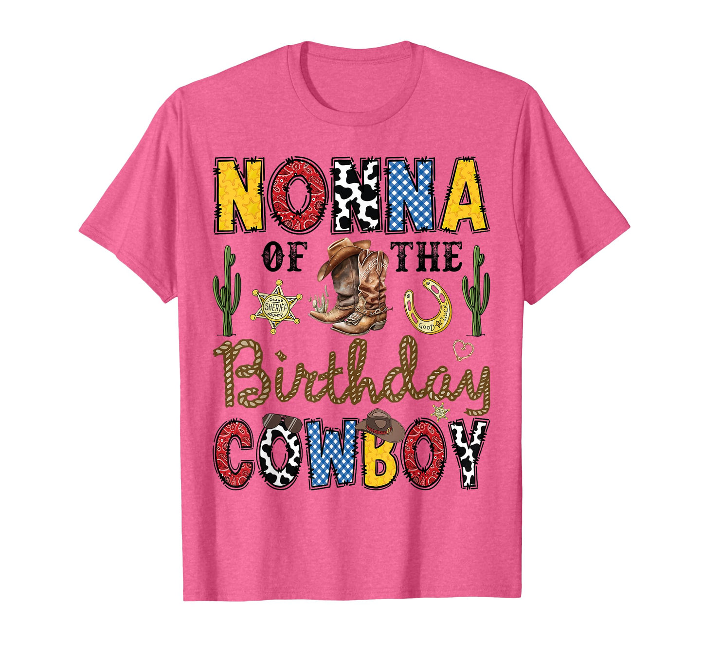 Nonna Of The Birthday Cowboy Western Birthday Boy T-Shirt