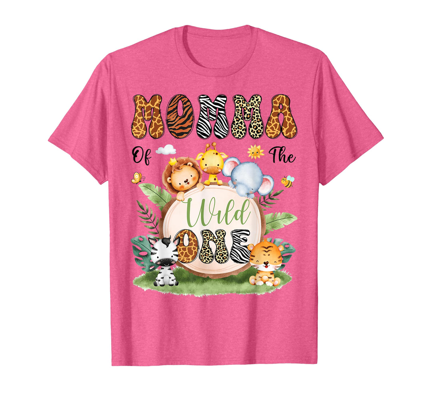 Momma Of The Wild One Safari Jungle 1St Birthday Boy T-Shirt