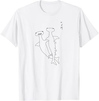 Hammerhead Sharks Kawaii Funny Japanese Art Print Ukiyo-e T-Shirt