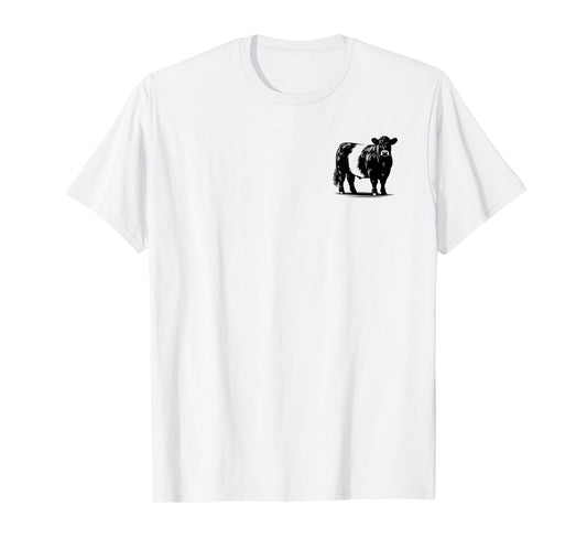 Cow Farmer Breeder - Monochromatic Belted Galloway Cattle T-Shirt