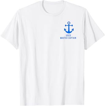 USCG Master Captain Uniform Charter Coast Guard Boating T-Shirt