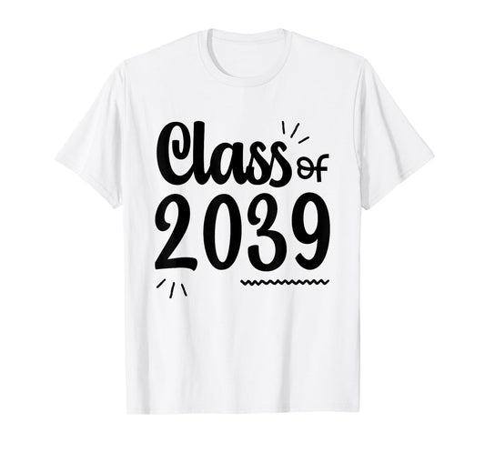 Class of 2039 Grow With Me Handprints On Back Pre-K to 12 T-Shirt