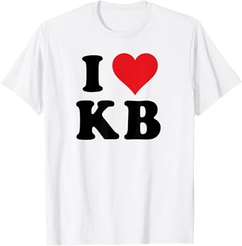 I Heart KB Initials I Love K.B. First And Last Name K B T-Shirt