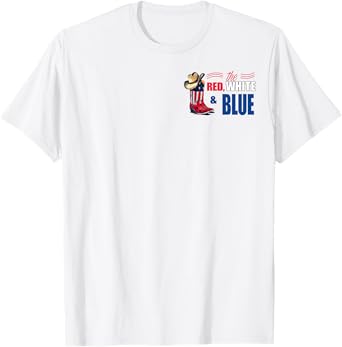We'll Put A Boot In You Ass Cowgirl Wester Red White & Blue T-Shirt