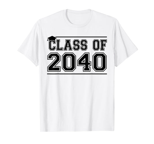 Class of 2040 Grow With Me Handprints On Back K to 12 Grade T-Shirt