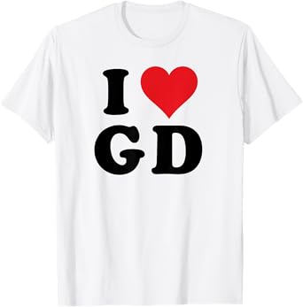 I Heart GD Initials I Love G.D. First And Last Name G D T-Shirt