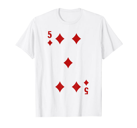 5 of Diamonds Playing Cards Halloween Costume Group Matching T-Shirt