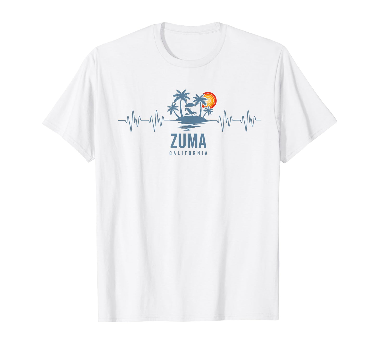 Zuma Beach California Vintage 80s Sunset Heartbeat T-Shirt