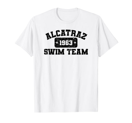 Old Man and the Ts Alcatraz Swim Team - Vintage Athletic Distressed T-Shirt