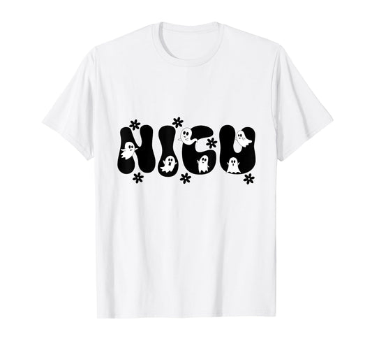 Groovy NICU Nurse Halloween Ghost Boo Boo Crew Night shift T-Shirt
