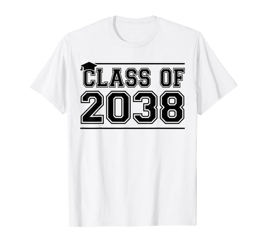 Class of 2038 Grow With Me Handprints On Back K to 12 Grade T-Shirt