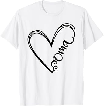 Oma Heart Grandma Women German Christmas Mother's Day T-Shirt