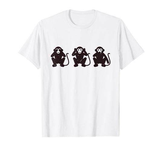 3 Three Monkeys Hear Nothing See Say Three Wise Monkeys T-Shirt