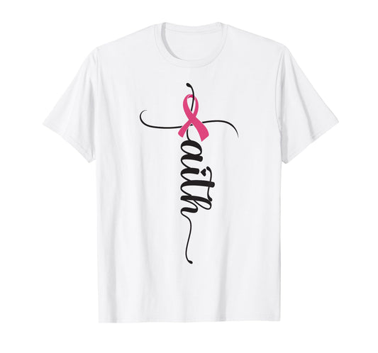 Breast Cancer Faith Breast Cancer Awareness Pink Ribbon T-Shirt