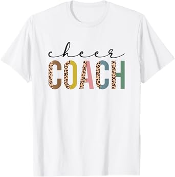 Cheer Coach Leopard Cheerleading Props Cute Cheer For Coach T-Shirt
