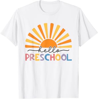 Back To School Hello Preschool For Kids Teacher Women T-Shirt
