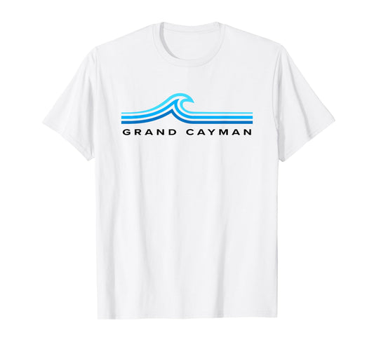 Grand Cayman Islands Waves Vintage Mens Womens Boys Souvenir T-Shirt