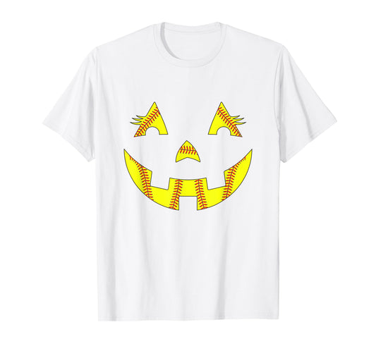 Jack O Lantern Softball Halloween Costume Mom Women Girls T-Shirt