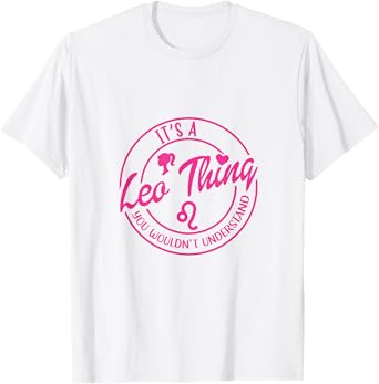 Pink Vintage Leo Things For Women Zodiac Gift Horoscope T-Shirt
