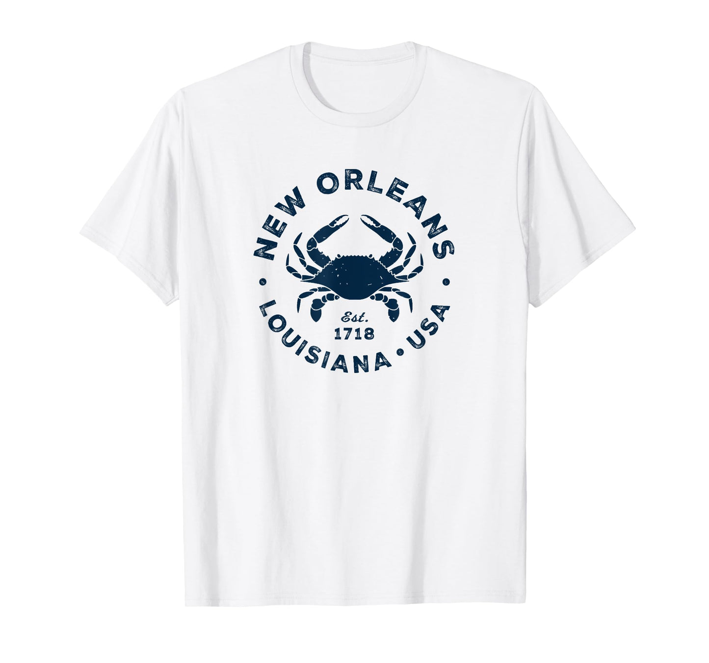 New Orleans Louisiana Vintage Blue Crab Vacation Souvenir T-Shirt