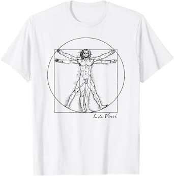 Vintage Vitruvian Man Leonardo da Vinci Womens Souvenir T-Shirt