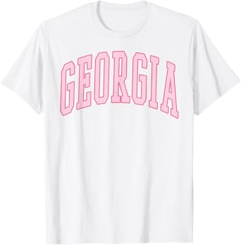 Georgia Vintage Preppy Varsity Pink Sports T-Shirt