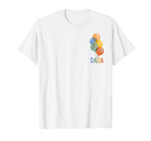 Dada of The Rainbow Balloon Birthday Boy Girl Family T-Shirt