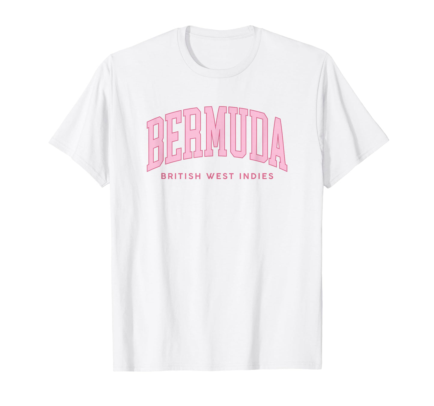 Bermuda Retro Preppy Throwback Pink Text Womens Girls T-Shirt
