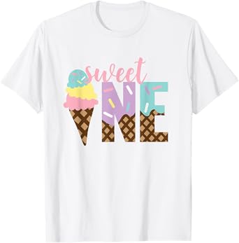 The Sweet One Ice Cream 1st First Birthday Family Mother T-Shirt