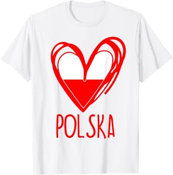 Polish Cute Heart Polska Poland Flag Boys Girls T-Shirt