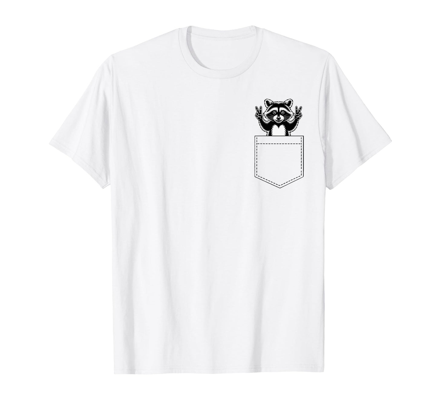 Cute Raccoon Pocket Funny Animal for Men Women Kids T-Shirt