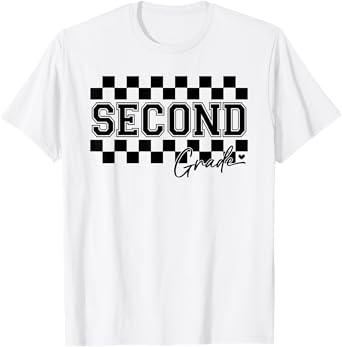Second Grade Checkered Teacher 1st Day Back to School Women T-Shirt