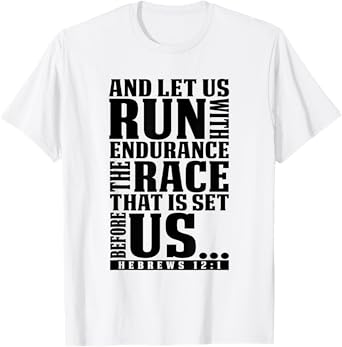 Christian Bible Verse Let Us Run With Endurance Running Gift T-Shirt